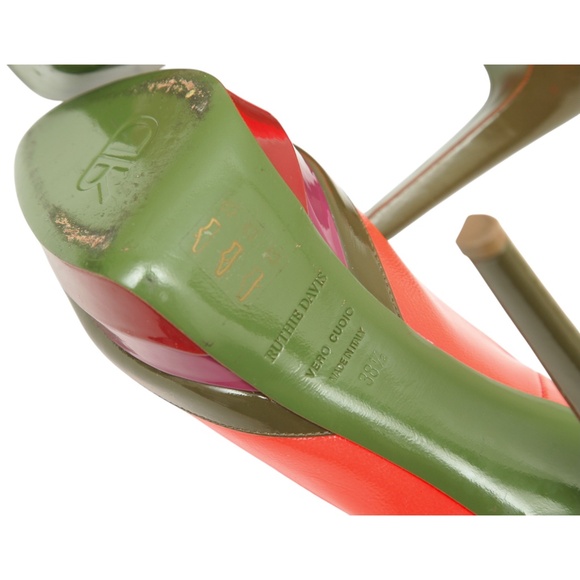 RUTHIE DAVIS Platform Pump POPSICLE Patent Leather Peep Toe Purple Heels 38.5 - Picture 11 of 11